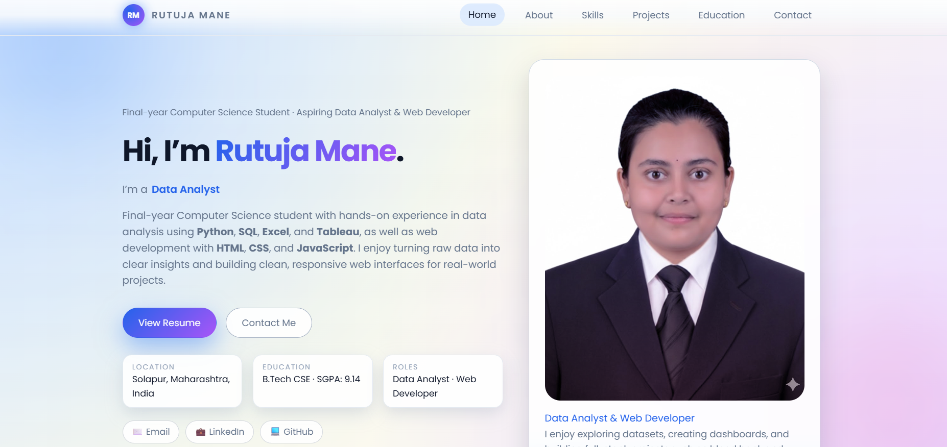 Personal Portfolio and Dashboards
